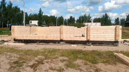 Строительство дома из бруса с углами в п.Обухово